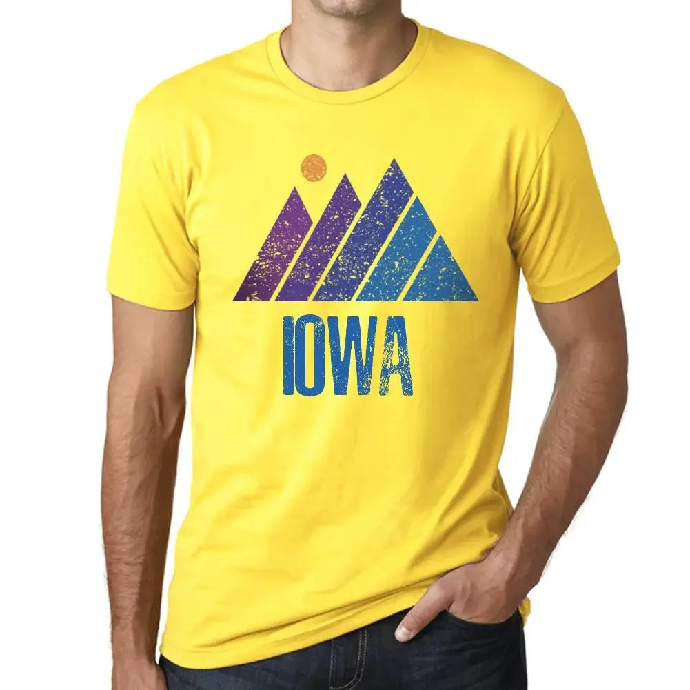 Men's Graphic T-Shirt Mountain Iowa Eco-Friendly Limited Edition Short Sleeve Tee-Shirt Vintage Birthday Gift Novelty