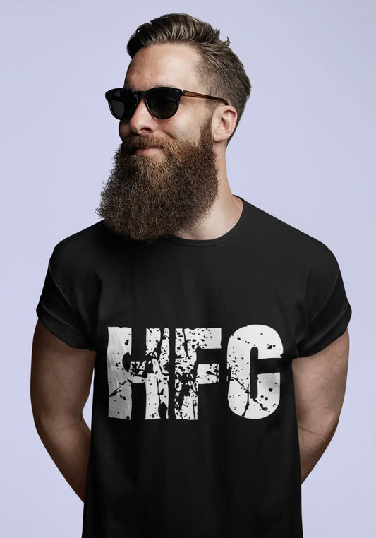 Hfc hommes t-shirts, <span>manches courtes</span> , t-shirts hommes, t-shirts pour hommes, coton, noir, 3 lettres