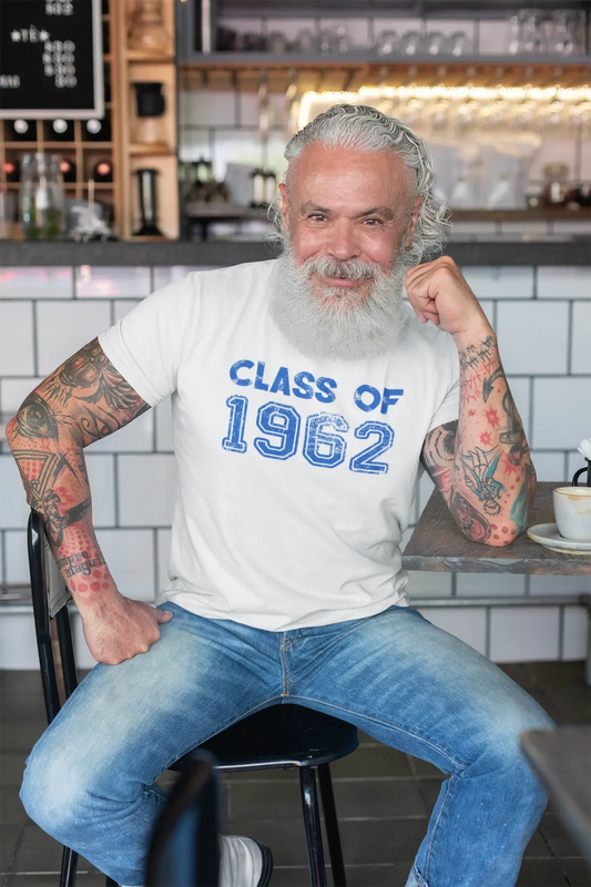 1962, Klasse, weiß, Herren-Kurzarm-Rundhals-T-Shirt 00094