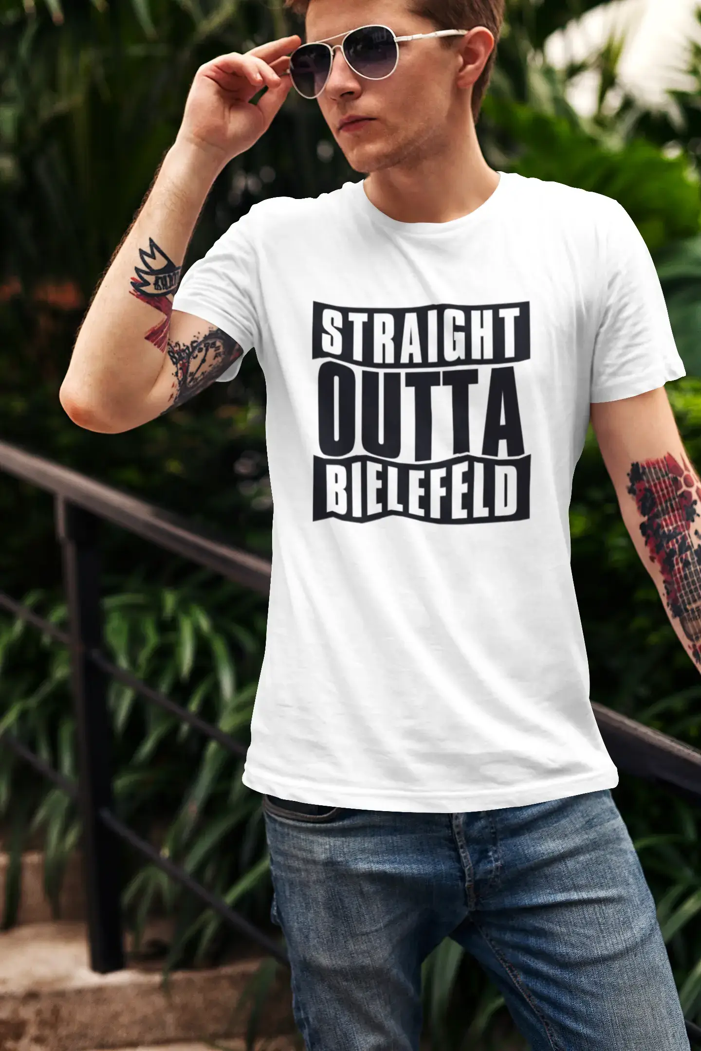 Straight Outta Bielefeld, Homme manches courtes Col rond 00027