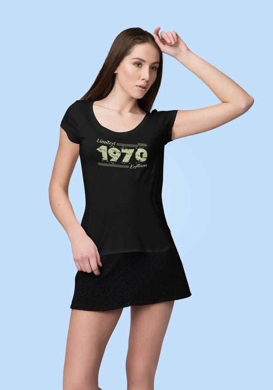 1970 Limited Edition Star, Damen T-Shirt, Schwarz, Geburtstagsgeschenk 00383