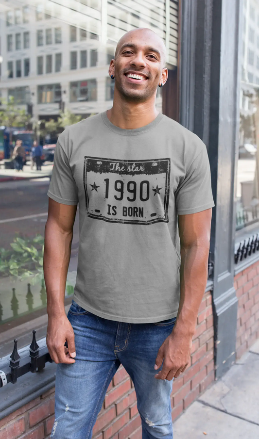 The Star 1990 is Born Men's T-shirt Gris Anniversaire Cadeau 00454