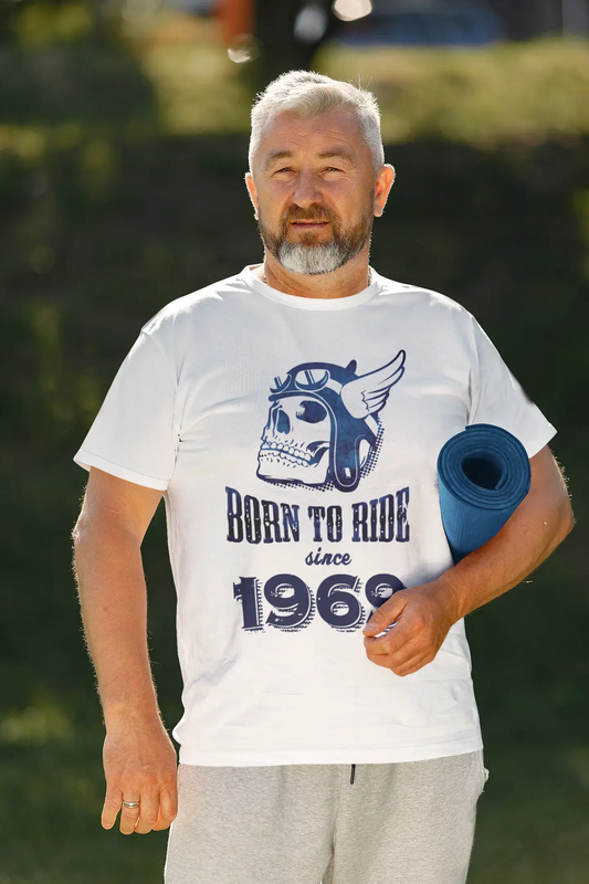 1969, Born to Ride Since 1969 Herren T-Shirt Weiß Geburtstagsgeschenk 00494