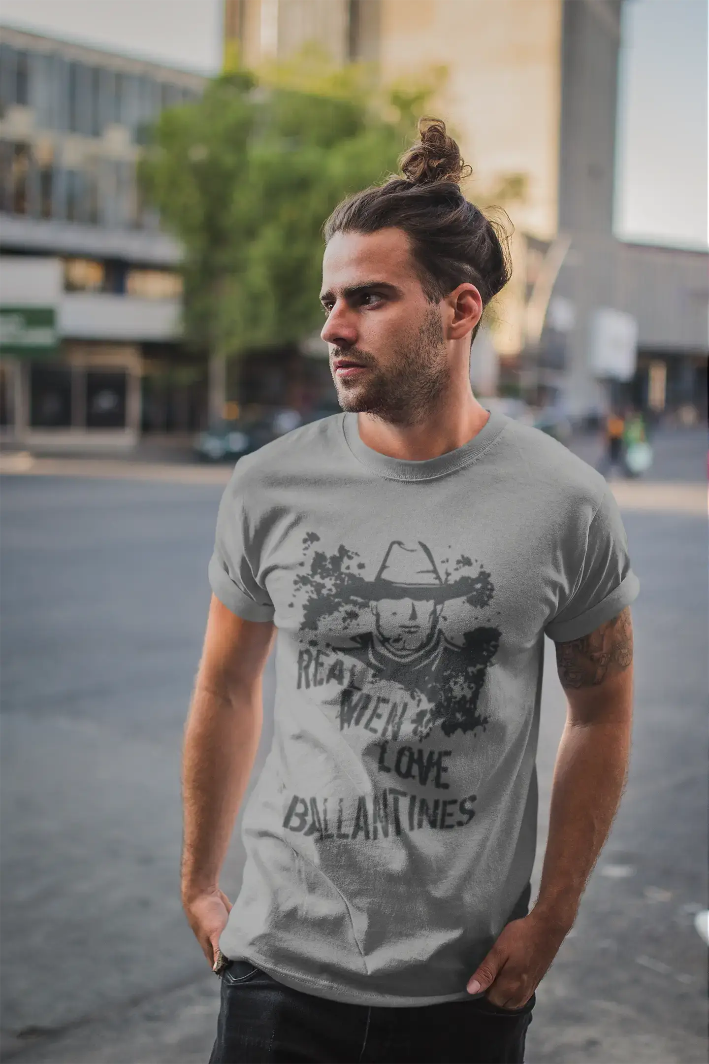 Homme Tee Vintage T-Shirt Ballantines, echte Männer lieben Ballantines