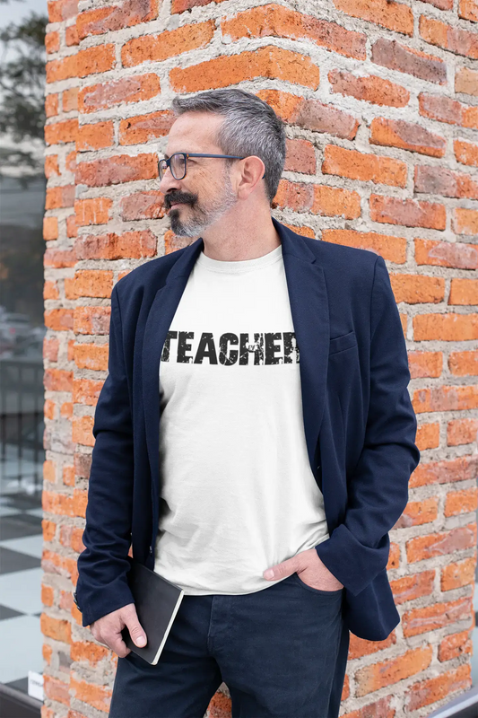 Lehrer Herren T-Shirt Weiß Geburtstagsgeschenk 00552