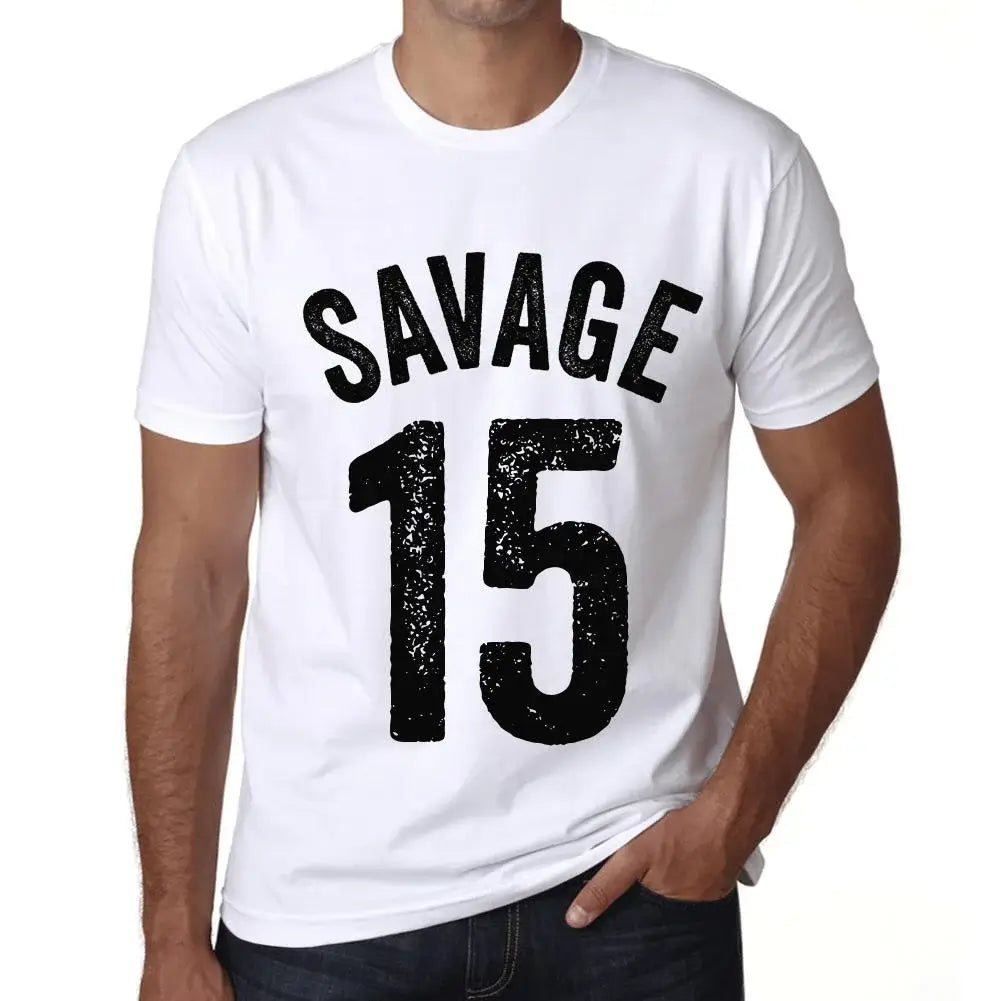 Men's Graphic T-Shirt Savage 15 15th Birthday Anniversary 15 Year Old Gift 2009 Vintage Eco-Friendly Short Sleeve Novelty Tee