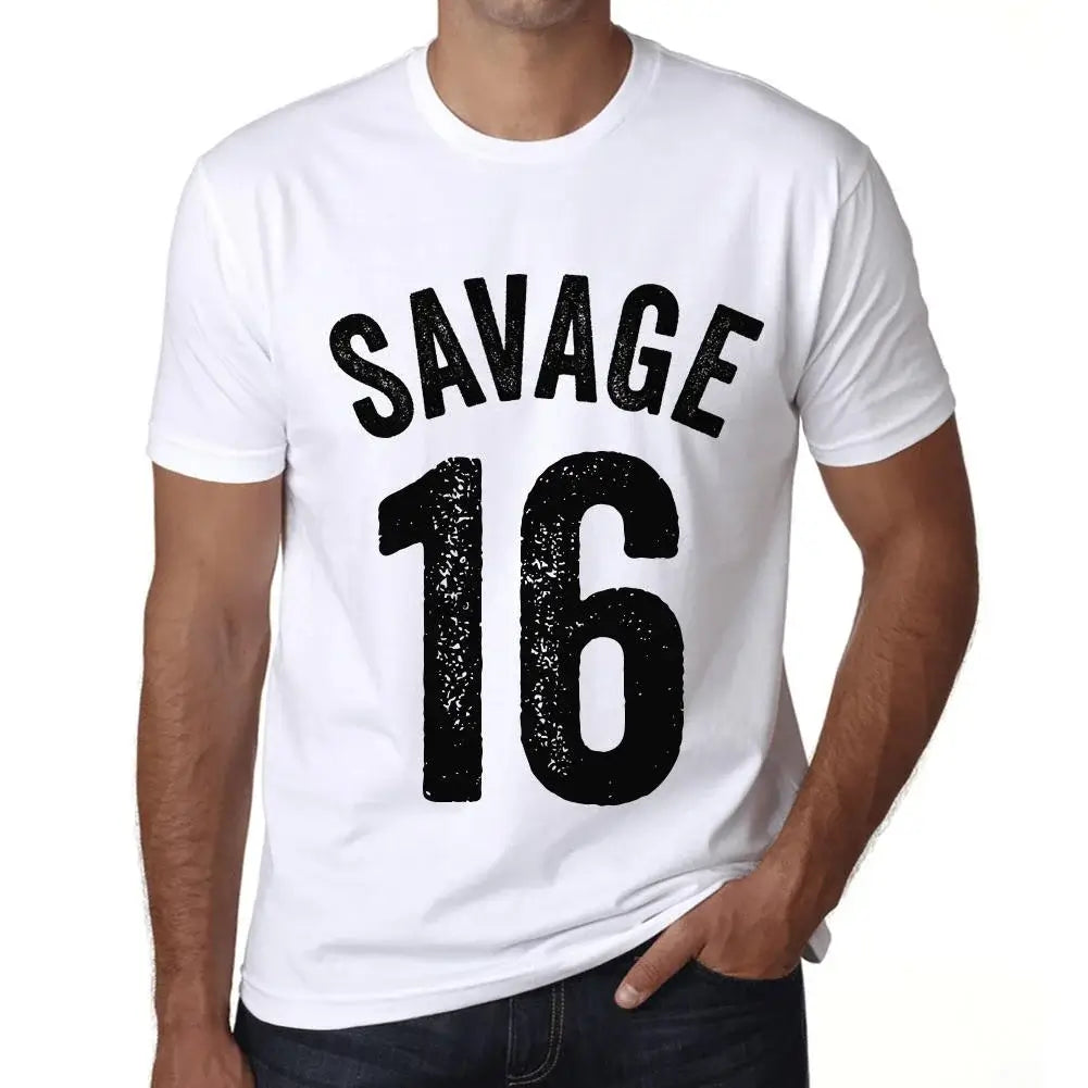 Men's Graphic T-Shirt Savage 16 16th Birthday Anniversary 16 Year Old Gift 2008 Vintage Eco-Friendly Short Sleeve Novelty Tee