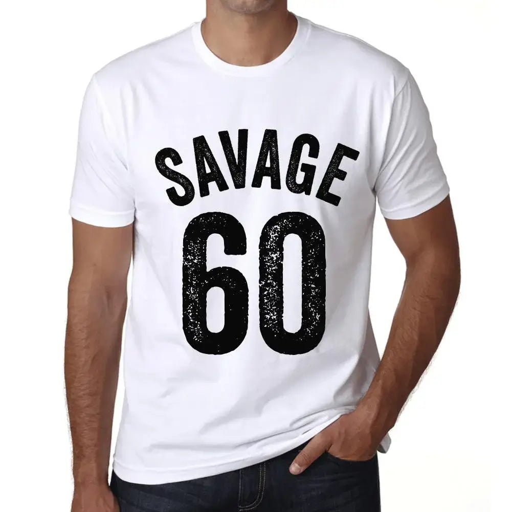 Men's Graphic T-Shirt Savage 60 60th Birthday Anniversary 60 Year Old Gift 1964 Vintage Eco-Friendly Short Sleeve Novelty Tee