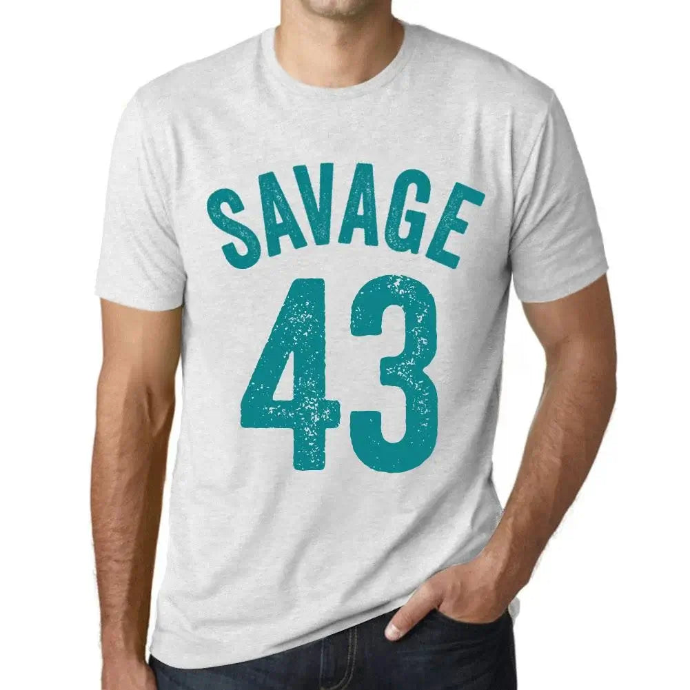 Men's Graphic T-Shirt Savage 43 43rd Birthday Anniversary 43 Year Old Gift 1981 Vintage Eco-Friendly Short Sleeve Novelty Tee