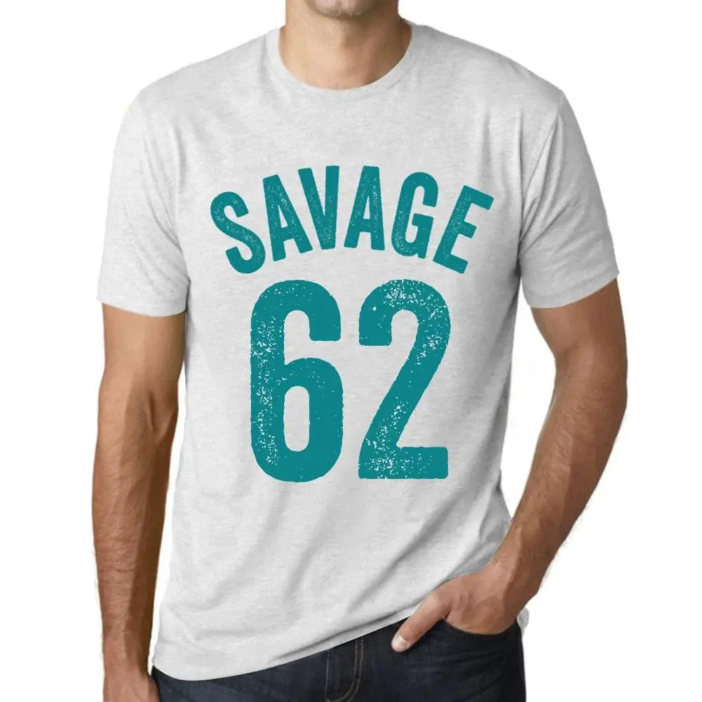 Men's Graphic T-Shirt Savage 62 62nd Birthday Anniversary 62 Year Old Gift 1962 Vintage Eco-Friendly Short Sleeve Novelty Tee