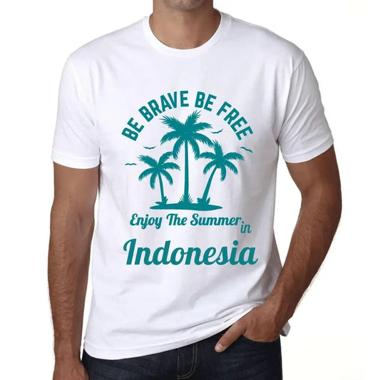 Men's Graphic T-Shirt Be Brave Be Free Enjoy The Summer In Indonesia Eco-Friendly Limited Edition Short Sleeve Tee-Shirt Vintage Birthday Gift Novelty