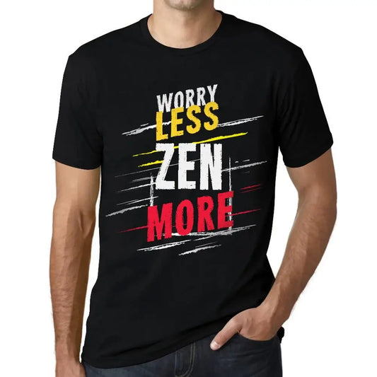 Men's Graphic T-Shirt Worry Less Zen More Eco-Friendly Limited Edition Short Sleeve Tee-Shirt Vintage Birthday Gift Novelty