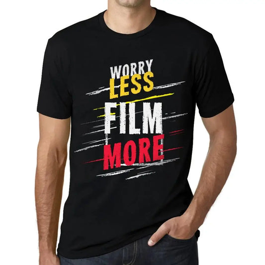 Men's Graphic T-Shirt Worry Less Film More Eco-Friendly Limited Edition Short Sleeve Tee-Shirt Vintage Birthday Gift Novelty