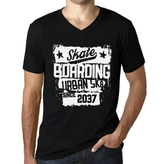 Men's Graphic T-Shirt V Neck Urban Skateboard Since 2037