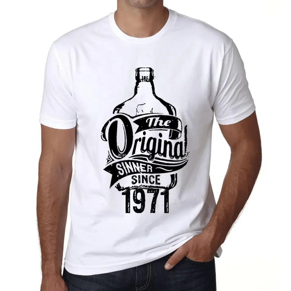 Men's Graphic T-Shirt The Original Sinner Since 1971 53rd Birthday Anniversary 53 Year Old Gift 1971 Vintage Eco-Friendly Short Sleeve Novelty Tee