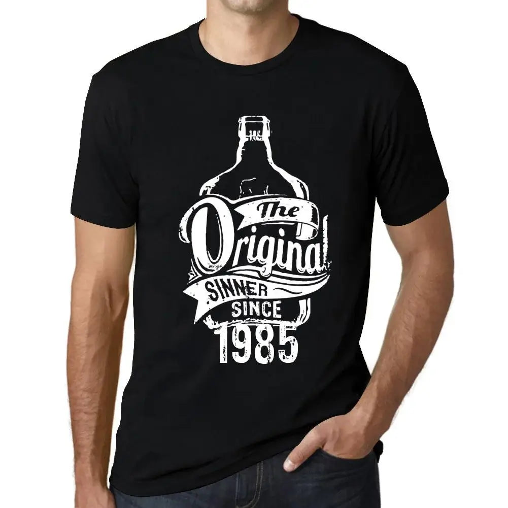 Men's Graphic T-Shirt The Original Sinner Since 1985 39th Birthday Anniversary 39 Year Old Gift 1985 Vintage Eco-Friendly Short Sleeve Novelty Tee