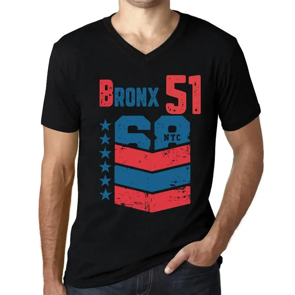 Men's Graphic T-Shirt V Neck Bronx 51 51st Birthday Anniversary 51 Year Old Gift 1973 Vintage Eco-Friendly Short Sleeve Novelty Tee