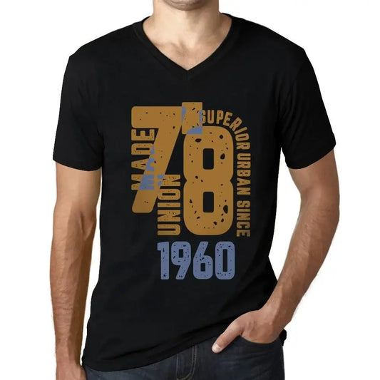 Men's Graphic T-Shirt V Neck Superior Urban Style Since 1960 64th Birthday Anniversary 64 Year Old Gift 1960 Vintage Eco-Friendly Short Sleeve Novelty Tee