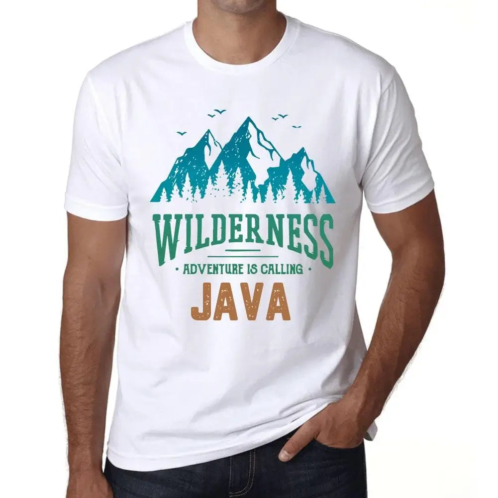 Men's Graphic T-Shirt Wilderness, Adventure Is Calling Java Eco-Friendly Limited Edition Short Sleeve Tee-Shirt Vintage Birthday Gift Novelty