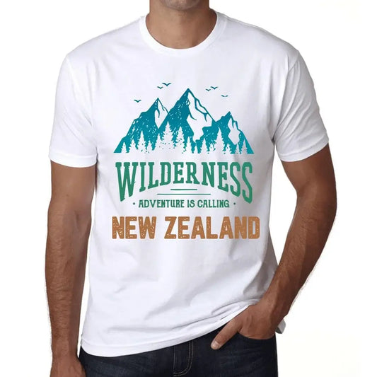 Men's Graphic T-Shirt Wilderness, Adventure Is Calling New Zealand Eco-Friendly Limited Edition Short Sleeve Tee-Shirt Vintage Birthday Gift Novelty