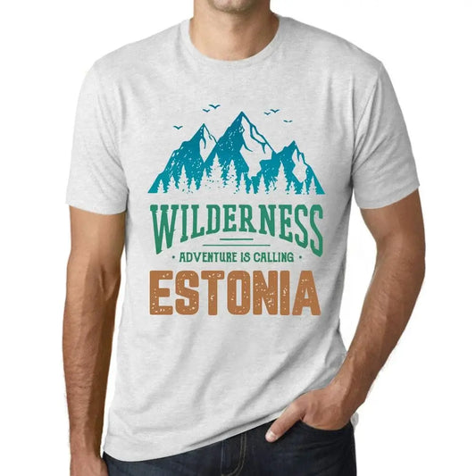 Men's Graphic T-Shirt Wilderness, Adventure Is Calling Estonia Eco-Friendly Limited Edition Short Sleeve Tee-Shirt Vintage Birthday Gift Novelty