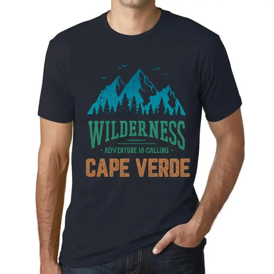 Men's Graphic T-Shirt Wilderness, Adventure Is Calling Cape Verde Eco-Friendly Limited Edition Short Sleeve Tee-Shirt Vintage Birthday Gift Novelty