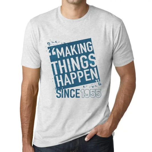 Men's Graphic T-Shirt Making Things Happen Since 1955 69th Birthday Anniversary 69 Year Old Gift 1955 Vintage Eco-Friendly Short Sleeve Novelty Tee