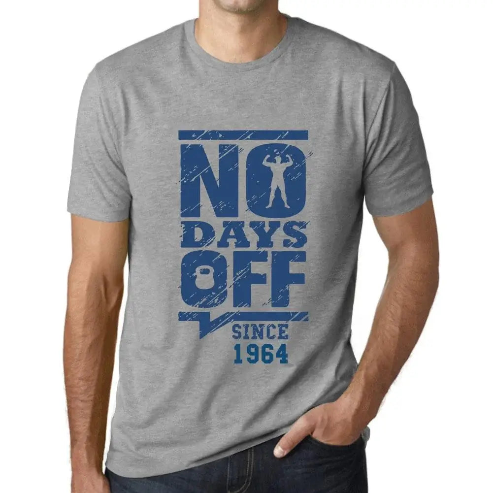 Men's Graphic T-Shirt No Days Off Since 1964 60th Birthday Anniversary 60 Year Old Gift 1964 Vintage Eco-Friendly Short Sleeve Novelty Tee