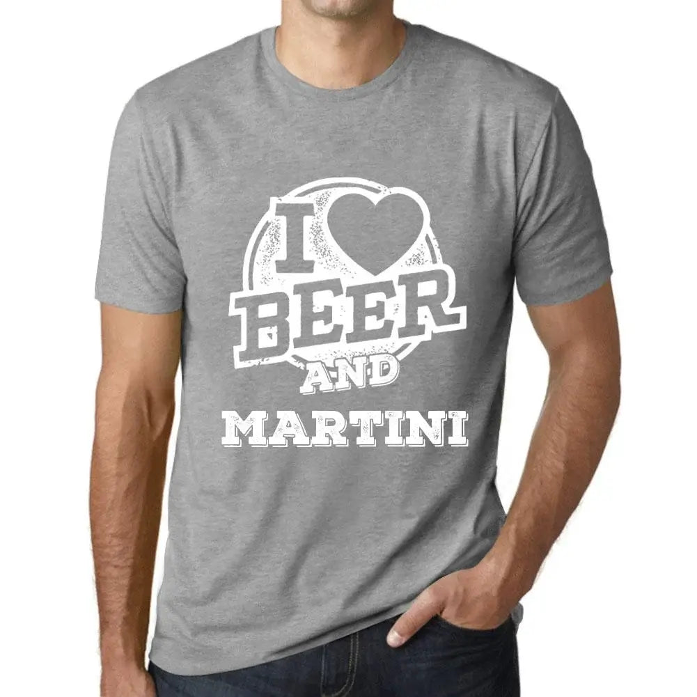 Men's Graphic T-Shirt I Love Beer And Martini Eco-Friendly Limited Edition Short Sleeve Tee-Shirt Vintage Birthday Gift Novelty