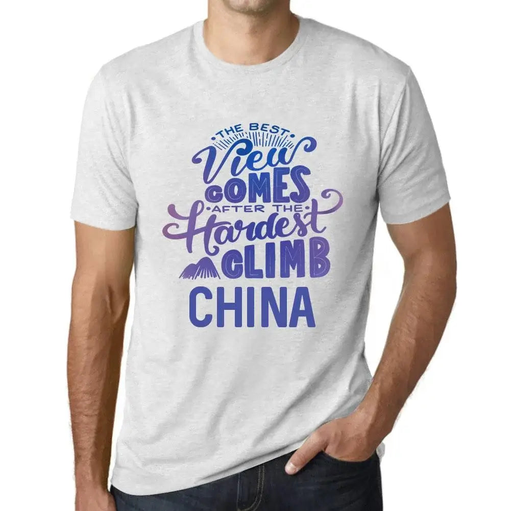 Men's Graphic T-Shirt The Best View Comes After Hardest Mountain Climb China Eco-Friendly Limited Edition Short Sleeve Tee-Shirt Vintage Birthday Gift Novelty