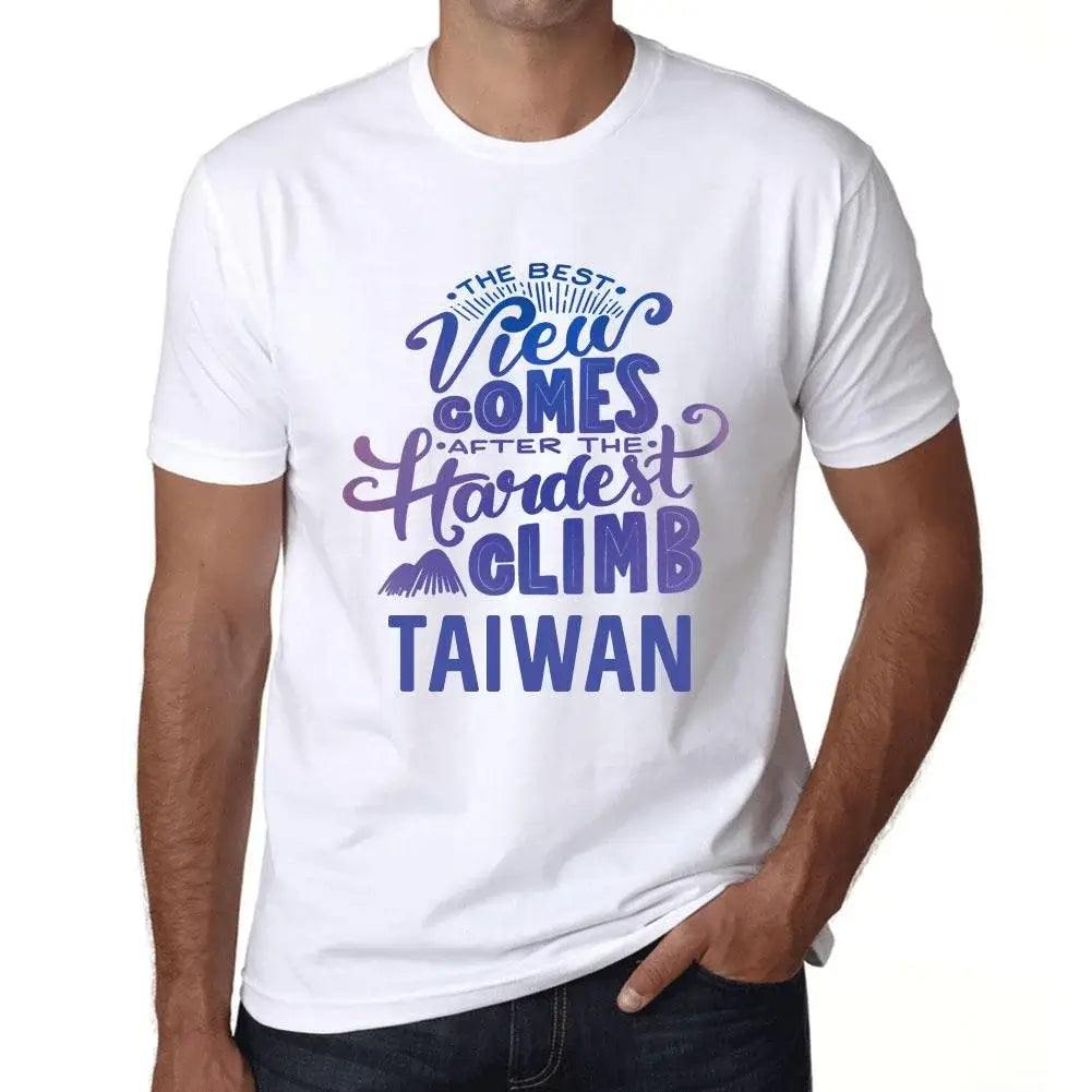 Men's Graphic T-Shirt The Best View Comes After Hardest Mountain Climb Taiwan Eco-Friendly Limited Edition Short Sleeve Tee-Shirt Vintage Birthday Gift Novelty