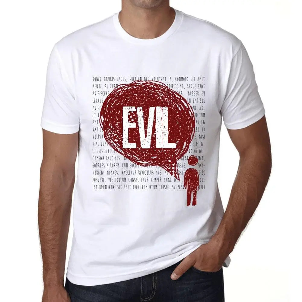 Men's Graphic T-Shirt Thoughts Evil Eco-Friendly Limited Edition Short Sleeve Tee-Shirt Vintage Birthday Gift Novelty