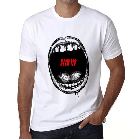 Men's Graphic T-Shirt Mouth Expressions Aww Eco-Friendly Limited Edition Short Sleeve Tee-Shirt Vintage Birthday Gift Novelty