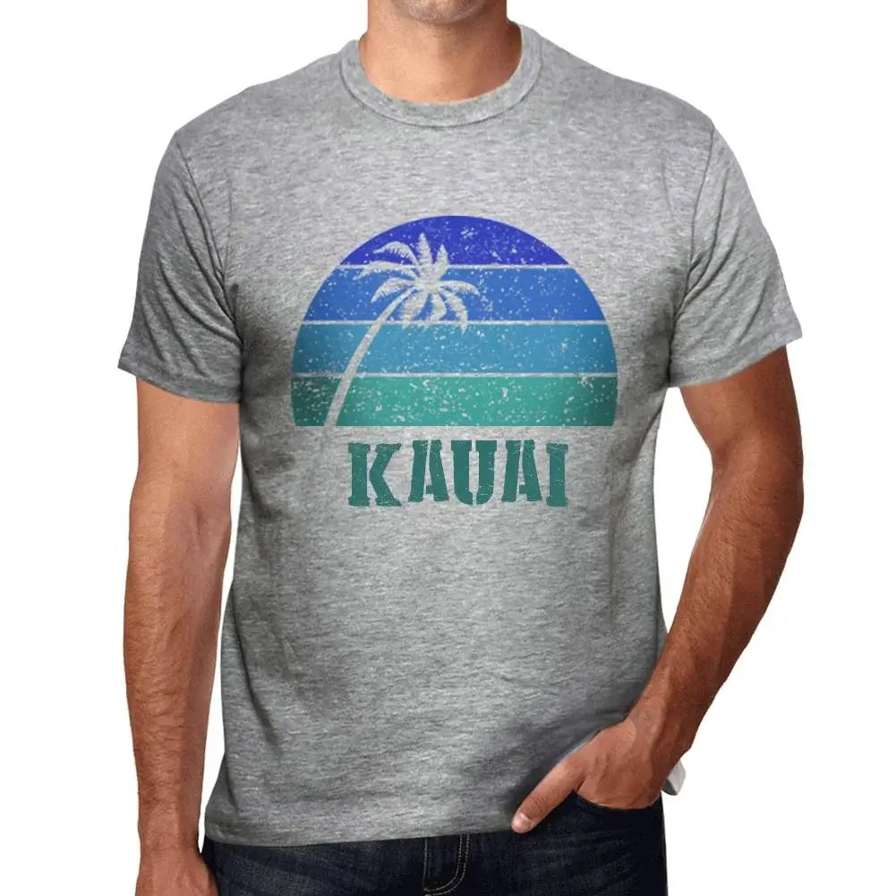 Men's Graphic T-Shirt Palm, Beach, Sunset In Kauai Eco-Friendly Limited Edition Short Sleeve Tee-Shirt Vintage Birthday Gift Novelty