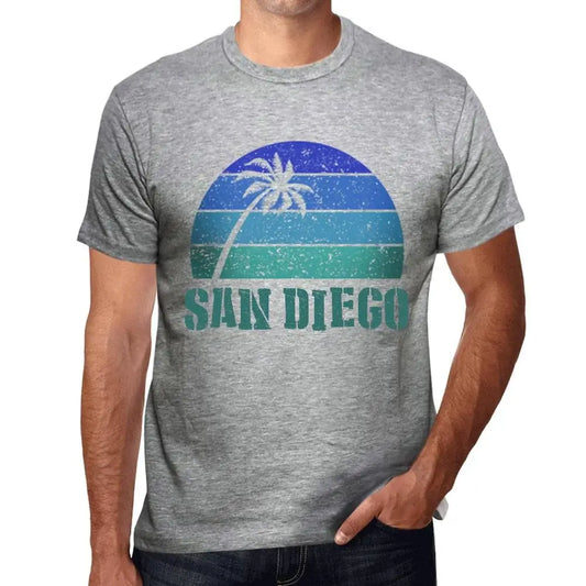 Men's Graphic T-Shirt Palm, Beach, Sunset In San Diego Eco-Friendly Limited Edition Short Sleeve Tee-Shirt Vintage Birthday Gift Novelty