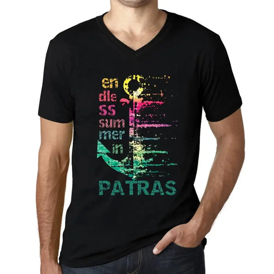 Men's Graphic T-Shirt V Neck Endless Summer In Patras Eco-Friendly Limited Edition Short Sleeve Tee-Shirt Vintage Birthday Gift Novelty