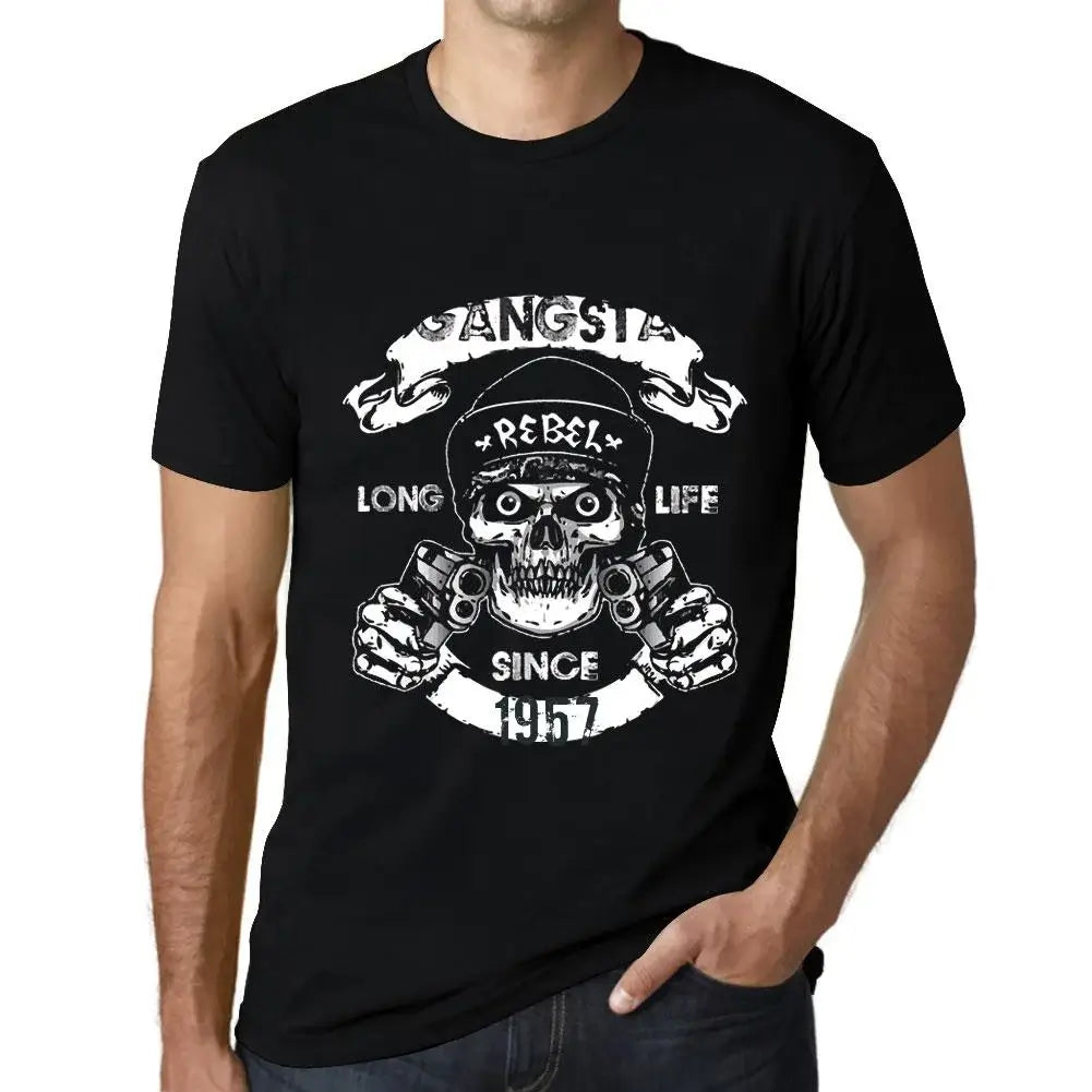 Men's Graphic T-Shirt Gangster and Rebel Long Life Since 1957 67th Birthday Anniversary 67 Year Old Gift 1957 Vintage Eco-Friendly Short Sleeve Novelty Tee