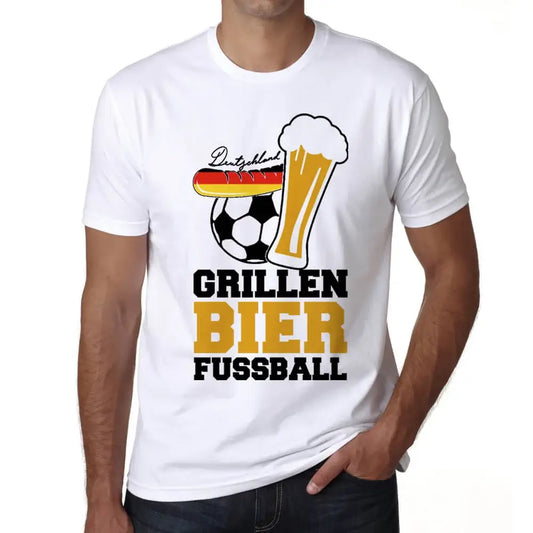 Men's Graphic T-Shirt Barbecue beer soccer – Grillen Bier Fußball – Eco-Friendly Limited Edition Short Sleeve Tee-Shirt Vintage Birthday Gift Novelty