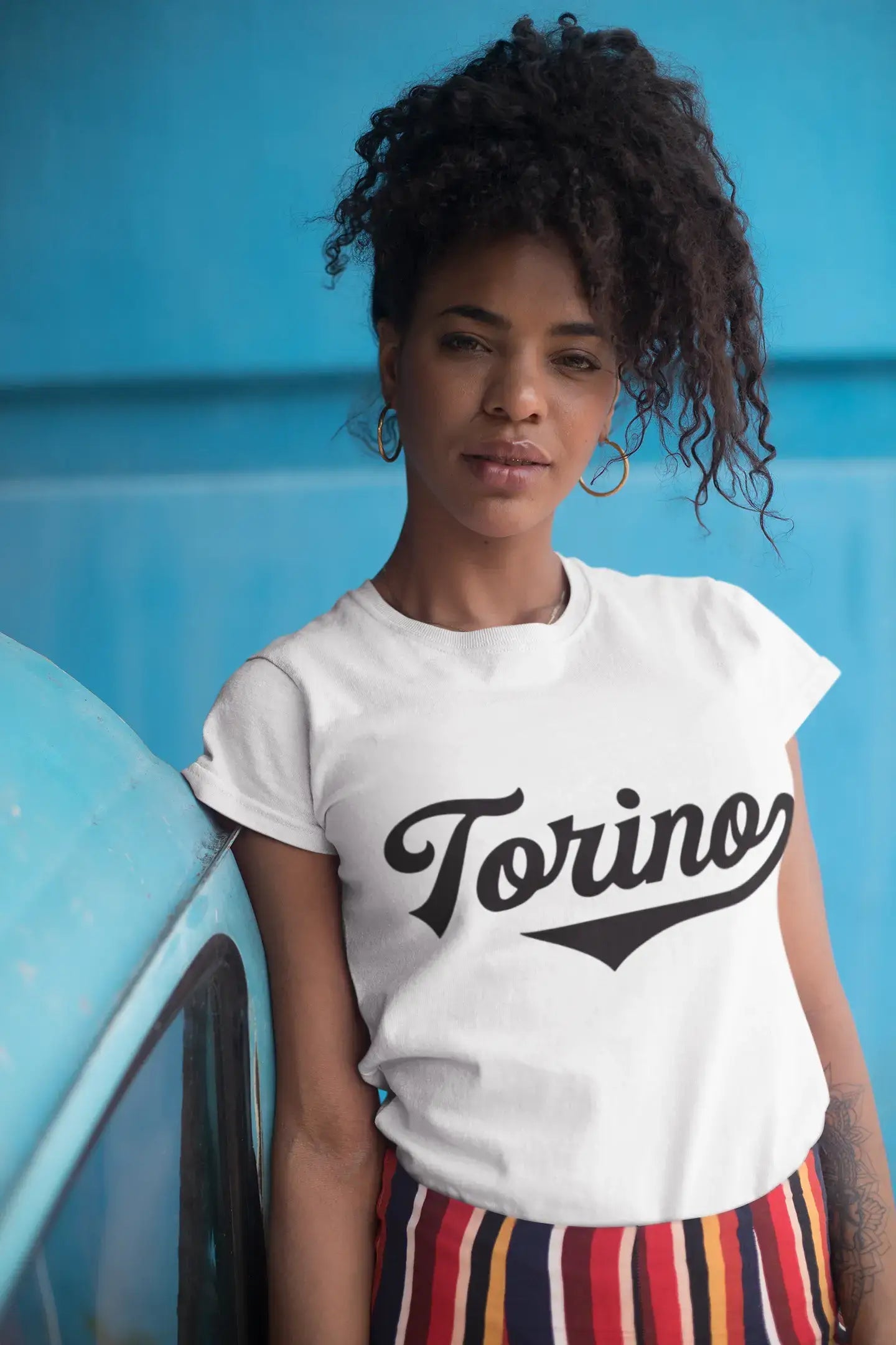 ULTRABASIC - T-Shirt Torino <span>Graphique</span> <span>Homme</span> Lettres <span>Imprimées</span> <span>Gris Chiné</span>