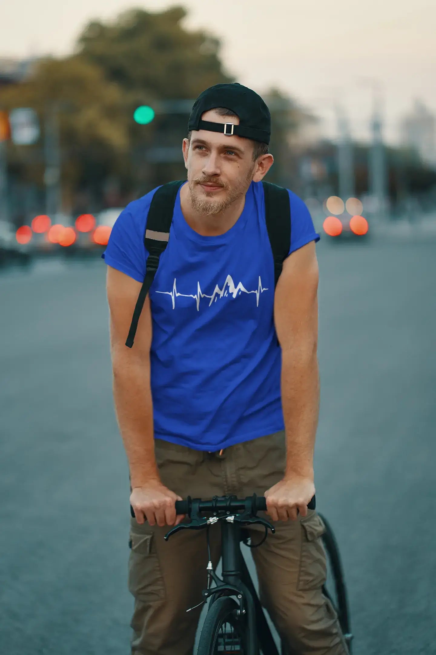 Ultrabasic - Homme T-Shirt Graphique Rythme Cardiaque de Montagne