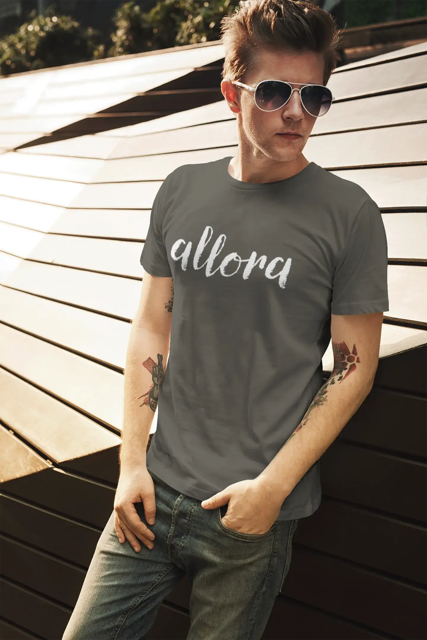 ULTRABASIC - Allora-T-Shirt <span>für Herren</span> <span>in Königsblau</span> <span>mit</span> <span>Grafikdruck</span>