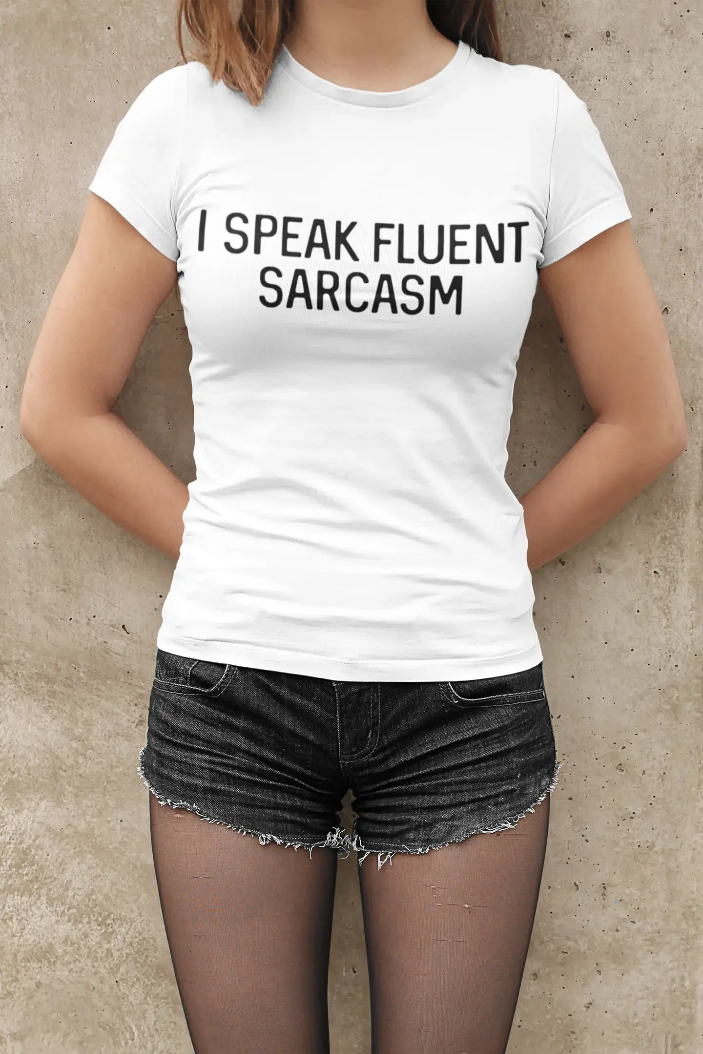 ULTRABASIC - Graphic Women's Short Sleeved I Speak Fluent Sarcasm Printed T-Shirt Deep Black