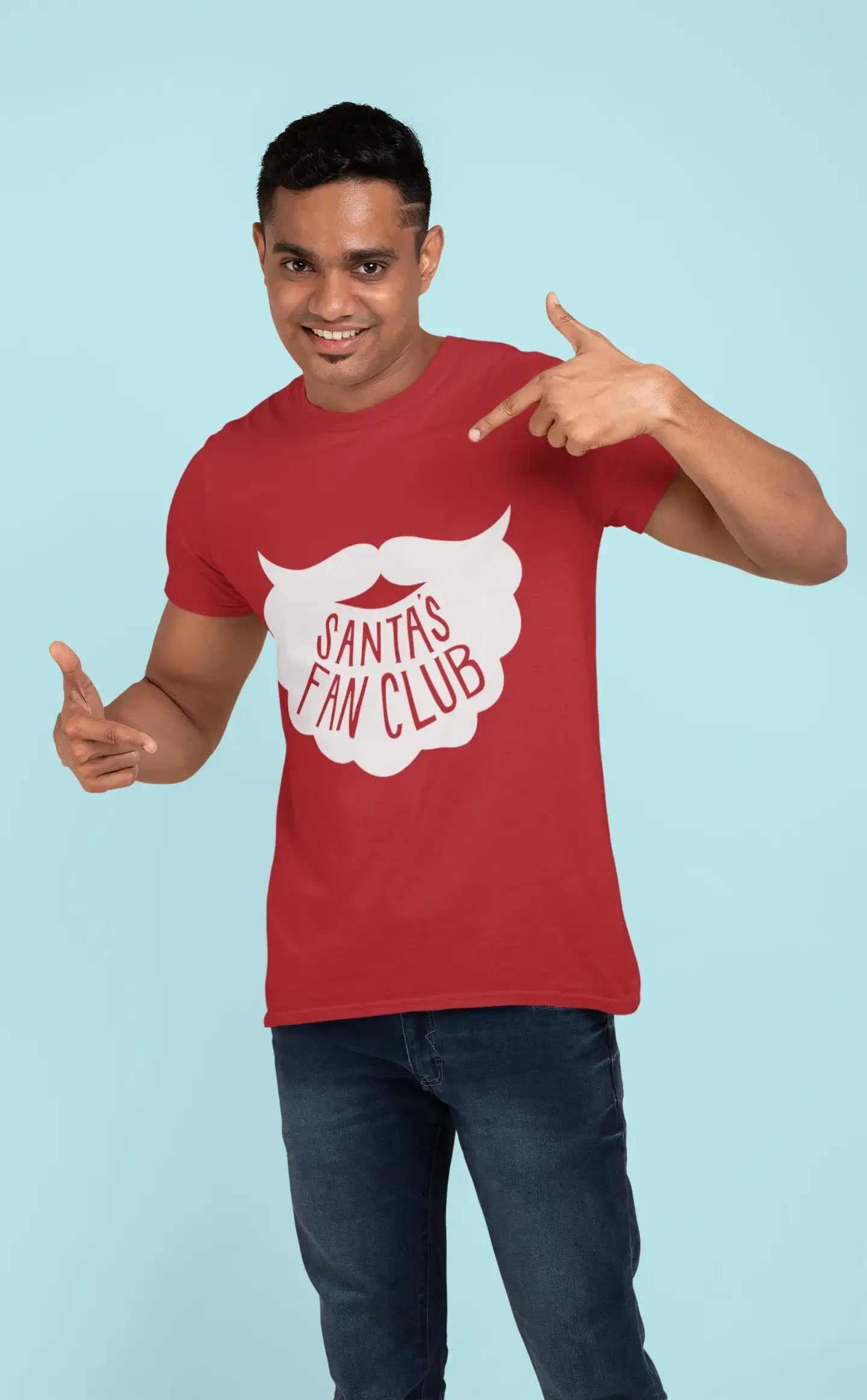 ULTRABASIC - <span>Grafisches</span> Weihnachts-T-Shirt „Santa's Fan Club“ <span>für Herren</span> , <span>Weihnachtsgeschenkideen</span> , Burgunderrot