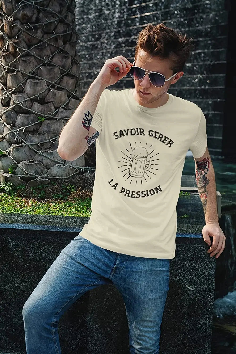 Men's Graphic T-Shirt Savoir Gérer la Pression Idea Gift