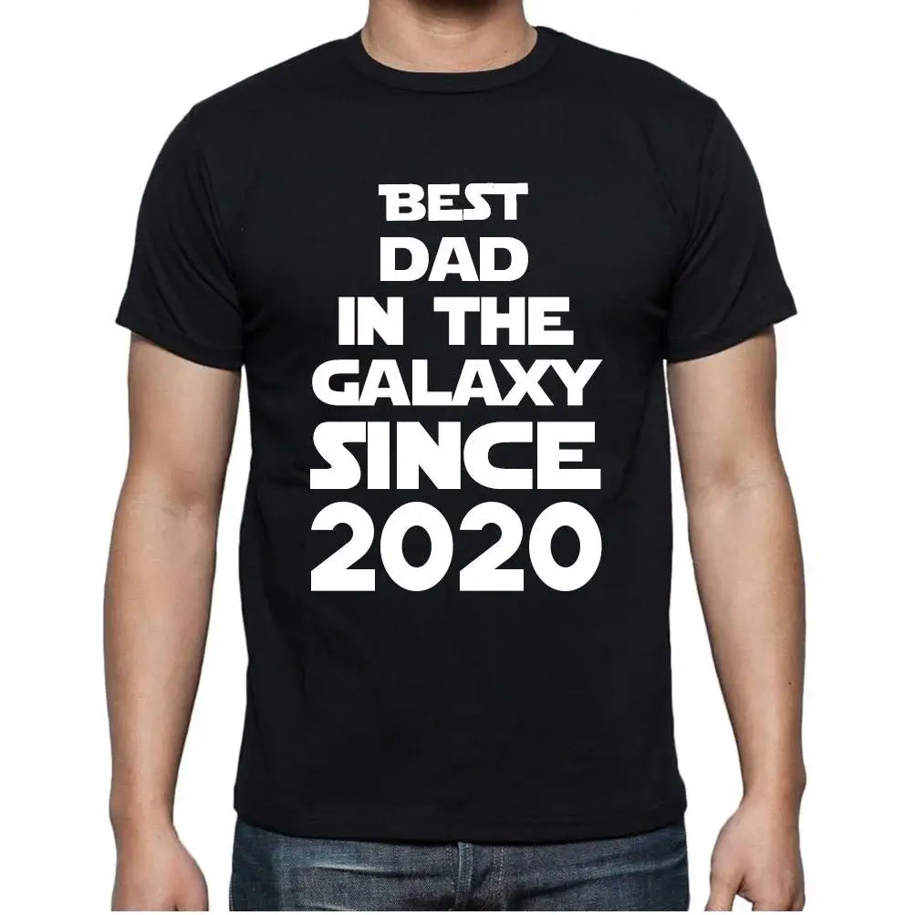 Men's Graphic T-Shirt Best Dad in the Galaxy Since 2020 4th Birthday Anniversary 4 Year Old Gift 2020 Vintage Eco-Friendly Short Sleeve Novelty Tee