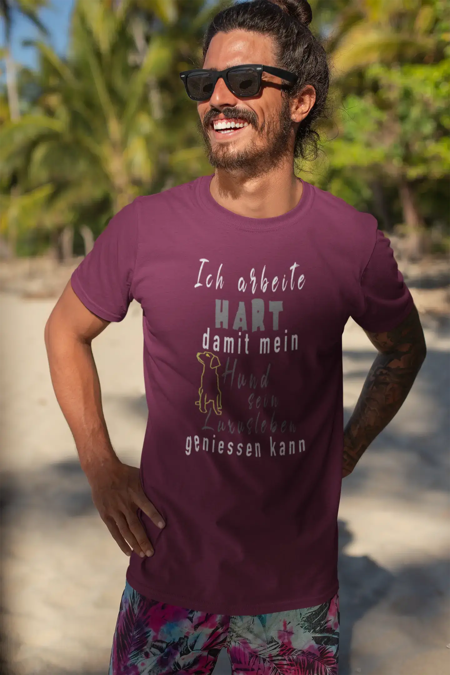 T-shirt <span>graphique</span> <span>homme</span> Hund Luxusleben idée <span>cadeau</span>