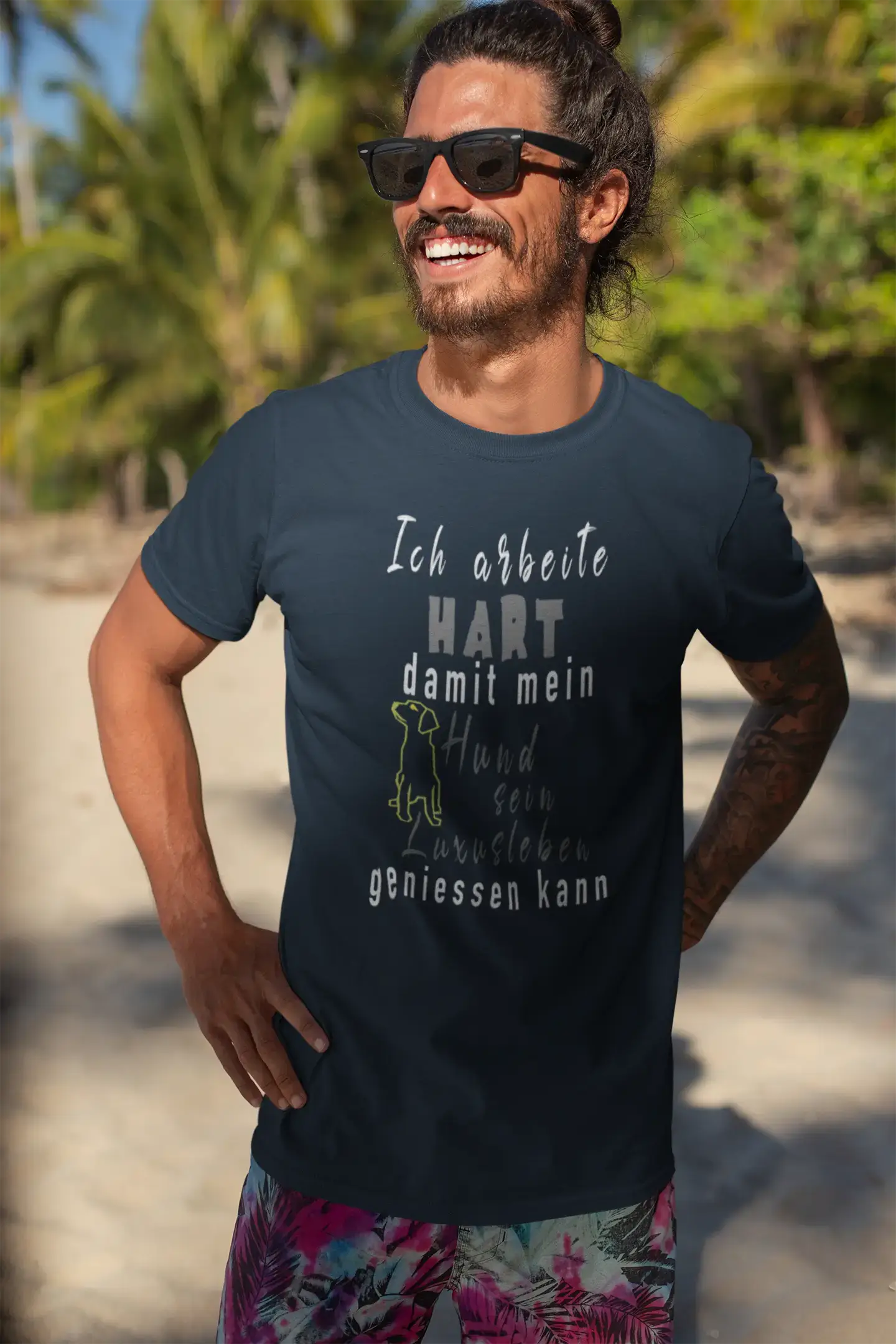 <span>Herren</span> <span>Grafik</span> T-Shirt Hund Luxusleben Idee <span>Geschenk</span>