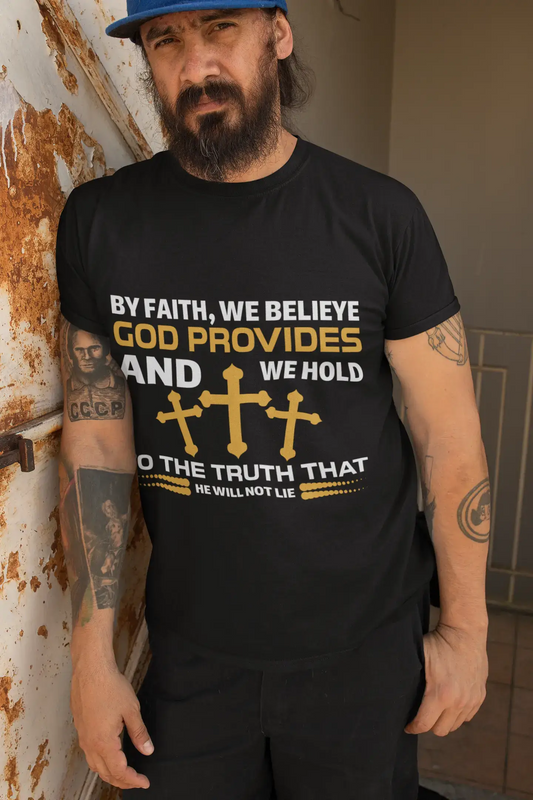 T-shirt ULTRABASIC pour hommes Nous croyons que Dieu fournit - Chemise religieuse chrétienne