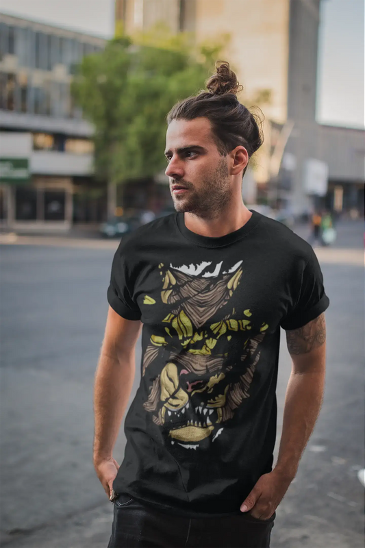 ULTRABASIC Men's Torn T-Shirt Angry Beast - Urban Vintage Graphic Shirt for Men