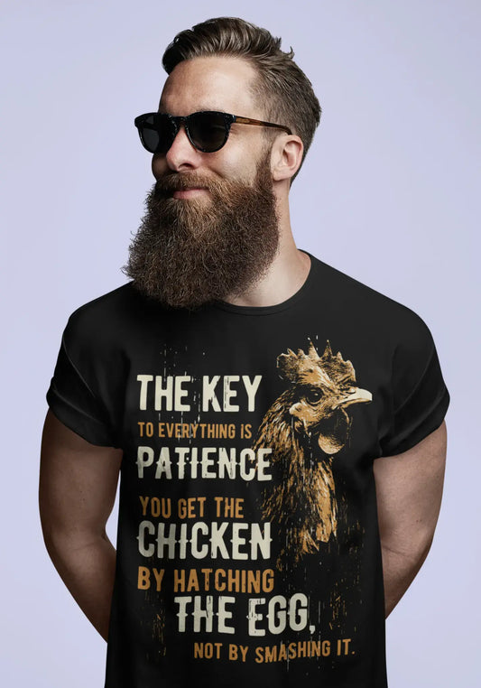 ULTRABASIC Herren-T-Shirt Der Schlüssel zu allem ist Geduld – Chicken Patience